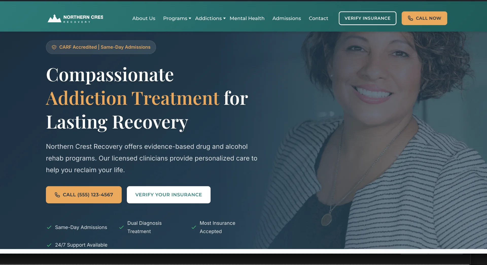 Northern Crest Recovery website screenshot